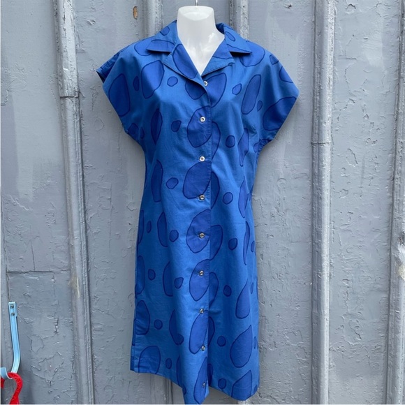 Marimekko Vintage 60’s/70’s Blue shift Dress, size 8 - Picture 1 of 5
